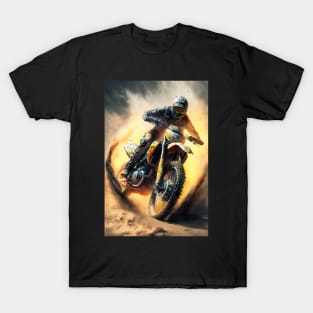 Dirt bike rider on mars CGI style T-Shirt